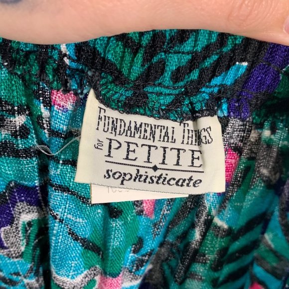 Vintage 90s Abstract Jungle Floral Print Skirt Set Medium - Picture 6 of 14